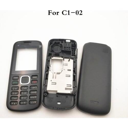 Housing Case For Nokia C1-02 C102 Full Complete Mobile Phone Housing Battery Cover Door Frame With English Keyboard