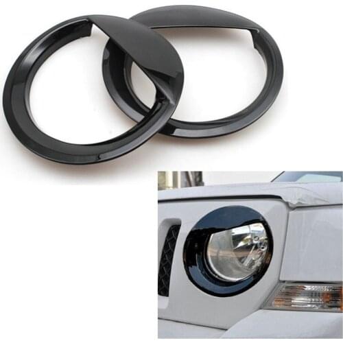 Chuang Qian ABS Angry Bird Eyebrow Shape Bezels Decor Front Headlight Guard Trim Cover For Jeep Patriot 2011-2016