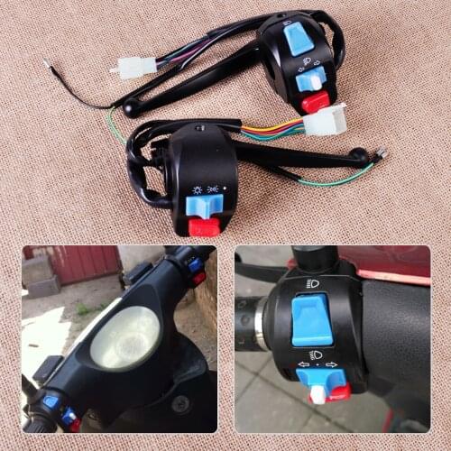 CITALL 2pcs 7/8" Motorcycle Scooter Horn Turn Signal Electric Start Handlebar Lever Controller Switch for Harley Bobber Kawasaki