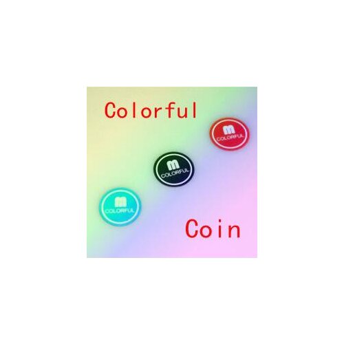 Colorful Coin (Half Dollar version) Magic Tricks One Coin to Three Color Change Appear Vanish Magia Close Up Gimmick Props Funny