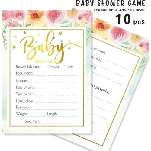 10Pack Baby Prediction and Advice Cards Shower Game Advice Cards for Girl or Boy F3ME