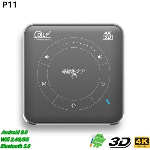 DLP P11 Newest Smart Pocket Mobile 3D Mini Projector Android 9.0 4K 3000mA Home Cinema 2.4G/5G LED Proyector