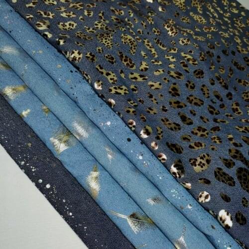 Denim Jean Cotton Fabric Colorful Dots Bronzed Shirt Patches For Bag Shoe Trousers Craft And dress