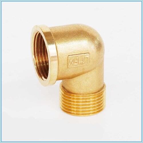 1/8" 1/4" 3/8" 1/2" Female x Male Thread 90 Deg Brass Elbow Pipe Fitting Connector Coupler For Water Fuel Copper