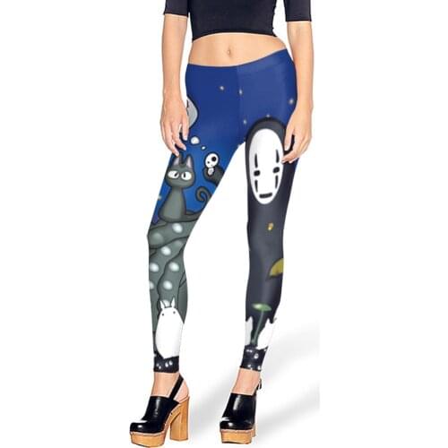 Japanese Anime Spirited Away Leggings For Women Girl Legins Fitness Pants 3D print Studio Ghibli Hayao Miyazaki Chihiro