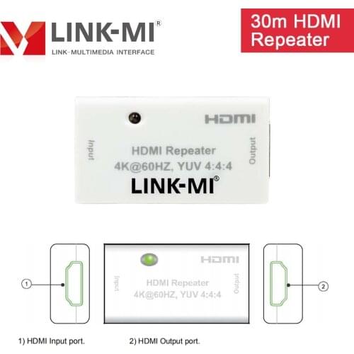LINK-MI Mini HDMI Repeater 4K 30m HDMI2.0 compact size support 3D CEC HDCP 2.2/1.4 Compliant