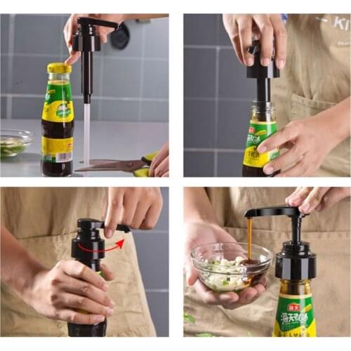 Syrup Bottle Pressure Nozzle Pump Head Squeezer Oyster Sauce Ketchup Dispensers H58C