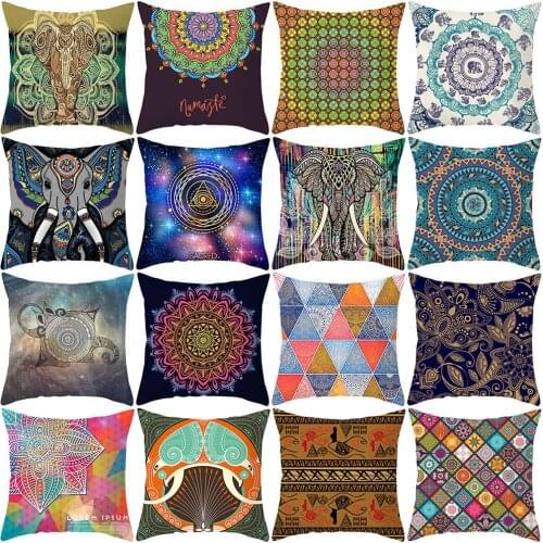 Mandala Flower Pattern Throw Pillow Case Cushion Cover Home Office Sofa Decor