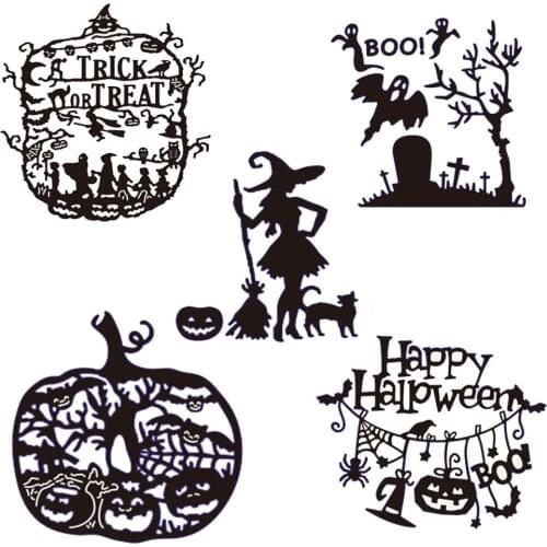 New Happy Halloween Dies Metal Cutting Dies Halloween Embossing For DIY Scrapbooking Decor Album Paper Card Making Craft Dies