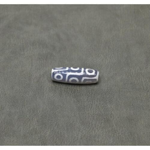 New Blue 14*40mm Agate Stone Blue And White 9 eyes DZI men&women amulet Jewelry Bracelet Necklace DIY Wholesale Free Shipping