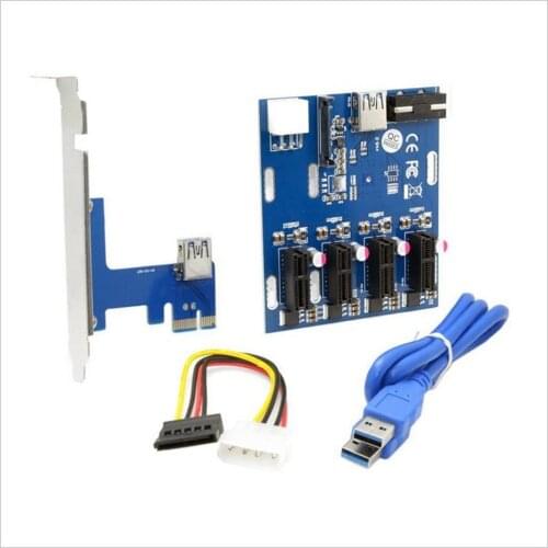 PCIe 1 to 4 PCI Express 1X Slots Riser Card Mini ITX to External 4 PCI-e Slot Adapter PCIe Port Multiplier Card