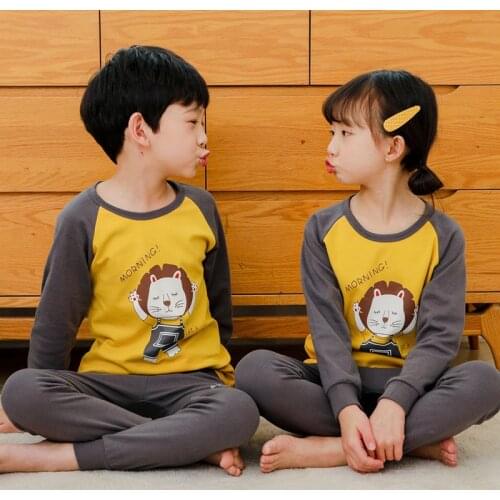 Boys Girls Pajamas New Spring Full sleeve Suit Childrens Clothing Sleepwear Cotton Pyjamas Sets For Kids2 4 5 6 8 10 12 Years
