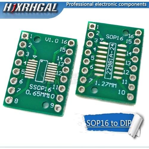 10PCS TSSOP16 SSOP16 SOP16 to DIP16 Transfer Board DIP Pin Board Pitch Adapter hjxrhgal