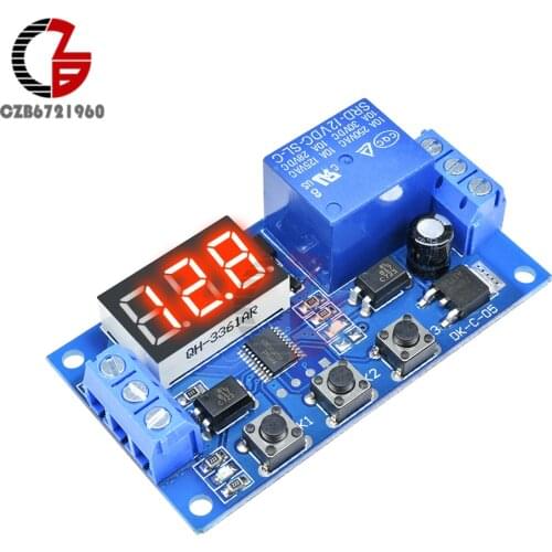 Time Delay Relay DC 12V LED Digital Cycle PLC Trigger Timer Relay Control Switch Timing Time Delay Relay Module Anti Reverse