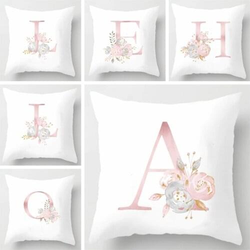 Pink Alphabet Letter Decorative Cushion Cover Wedding Party Decoration Decorative Pillow Cases Party Supplies Wedding Ornaments
