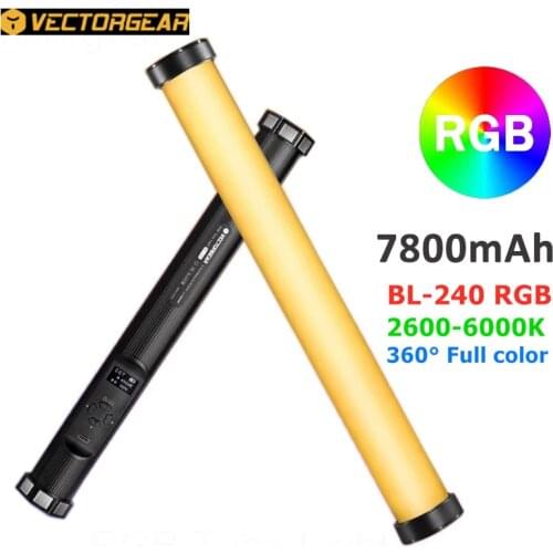 Vectorgear Handheld RGB Tube Light Stick bi-color 2600K-6000K LED Photography Lighting CCT HSL Photo Video Camera Tube Stick
