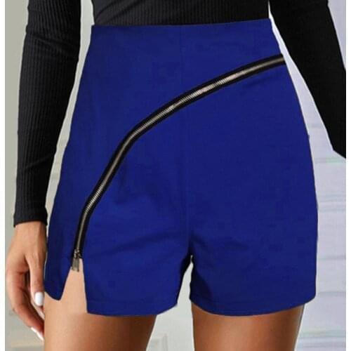 Summer New Women Shorts Fashion High Waist Sports Casual Loose Zipper Decorate Wide Leg Shorts Design Female Shorts