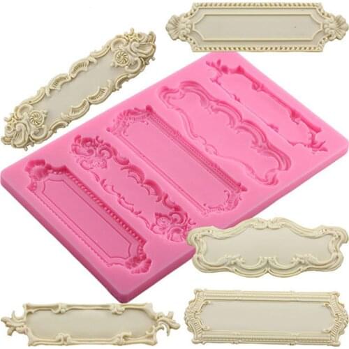 Cake Border Silicone Molds 3D Cupcake Fondant Decorating Tools Candy Clay Chocolate Gumpaste Mould
