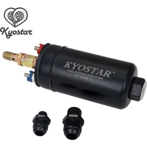 044 fuel pump KYOSTAR EFI 380 LPH E85 external fuel pump 1000 hp compatible fuel pump with 10 an 8 an Fitting