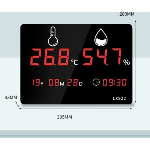 Thermometer Outdoor With Humidity And Temperature Sensor LED Time And Date Diaplay Alarm Clock For Warehouse And School