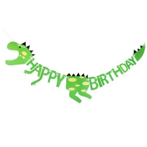 Rope Length 3m Flag Dinosaur Banners Baby Shower Birthday Party Decorations Paper Flags For Child Home Decorative
