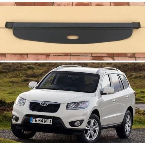 High Quality Rear Trunk Security Screen Privacy Shield Cargo Cover For Hyundai Santa Fe 2007 2008 2009 2010 (Black/Beige)
