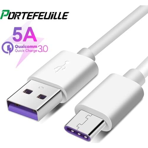 USB Tipo C Charger 5A 3.0 Cable 3.1 Short Typ C Fast Charge Charging For Samsung S10 Xiaomi Mi9 Huawei Sony Android Phone