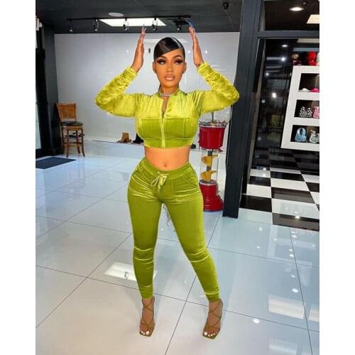 Plus Size Fall Clothes Sexy Two Piece Set Women Long-sleeve Crop Top+Pants Sets Juicy Coutoure Tracksuit Streetwear Wholesale
