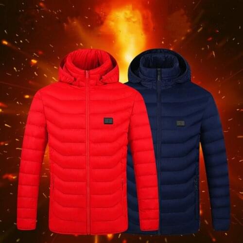8 Area Heated Vest USB Heating Winter Warm Electrically Heated Down Jacket Hoodies Outdoor Fishing Hunting Waistcoat Hiking Vest