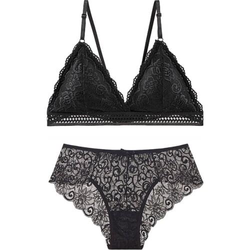 1 Set Woman Bra Panties Sexy Lingerie Lace Womens Underwear Bralette Push Up Tube Tops Bras Briefs Suit For Lady New BANNIROU