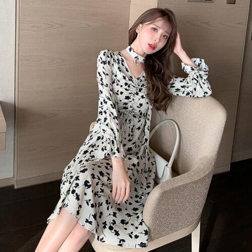 2021 New Print Summer Dress Evening Long Vintage Dress Party Oversize Long Sleeve Beach Women Dresses Robe Vestido Prom