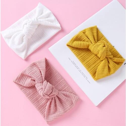 24 pcs/lot, Knotted Bow Winter Headwraps, Knit Fabric Turban headbands, Baby Girls Hair Accessories