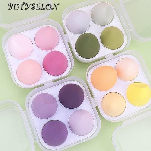 4pcs/Box Sponge for Makeup Cosmetics Powder Puff Beauty Blender Blush Foundation Makeup Sponge Remover Washable Cleansing Sponge