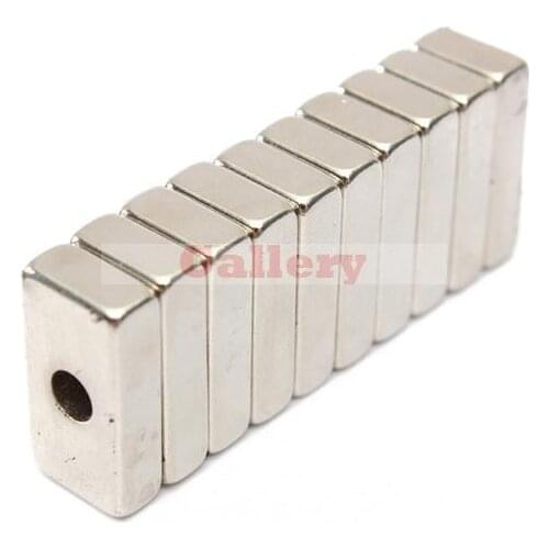 20 Pcs Lot Block Magnets 20x10x5mm Hole 4mm Rare Earth Neodymium N5 15mm Iman Neodimio