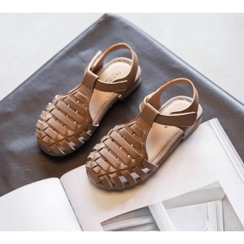 Sandals Girls Summer Shoes Kids Weave Solid Soft Sole Fashion Gladiator Toddler Flip Flops Cute Baby Sandals Girl Shoes 1-8 Year