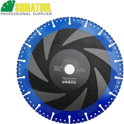 DIATOOL 1pc 230mm Vacuum Brazed Diamond Blade For All Purpose For Stone Iron Steel 9" Demolition Blade