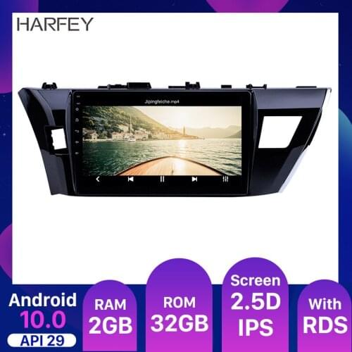 Harfey 10.1inch HD Touchscreen Android 10.0 Car Radio GPS For 2013 2014 2015 Toyota Corolla Support Steering Wheel Control