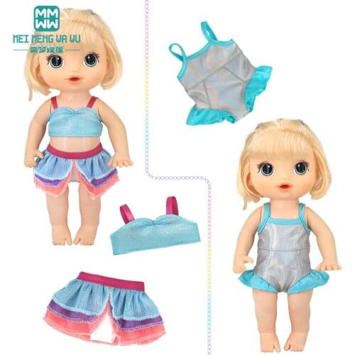 Toys Doll clothes 12 Inch 30CM Silica gel rawling Doll accessories Fashion Swimsuit Dresses, tableware