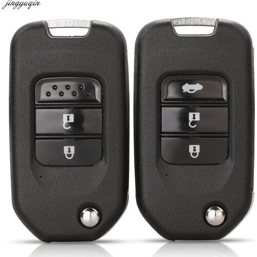Jingyuqin Remote Car Key Case Shell For Honda Civic Accord City CR-V Jazz XR-V Vezel HR-V FRV Original Key 2/3 Buttons