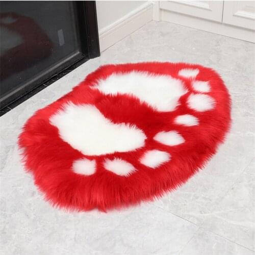 Imitation Wool Carpet Anti-Slip Rug Dining Room Living Room Mat Bedroom Bedside Plush Carpets Floor Mat Home Decor