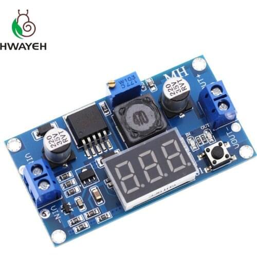 LM2596S BUCK 3A DC-DC Voltage Adjustable Step-Down Power Module + Blue LED Voltmeter