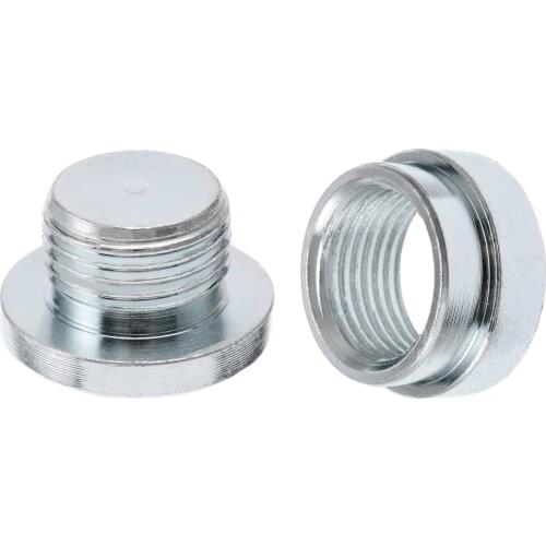Mayitr 2pcs O2 Oxygen Sensor Stainless Steel Iron Weld On Bung Plug Nut Cap Kit M18x1.5