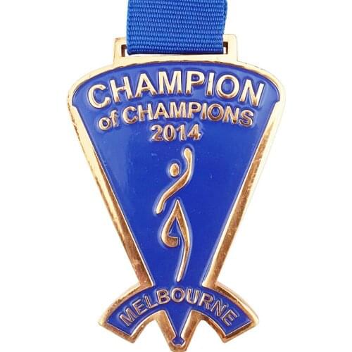 Zinc Alloy Medal Irregular Shape Customized Logo Soft Enamel Background Champion Medal