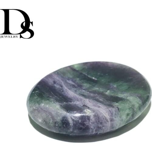 Natural Fluorite Thumb Worry Stone Oval Crystals Palm Stones Reiki Healing Chakra ,Wicca Quartz Crystal For Gift Decoration