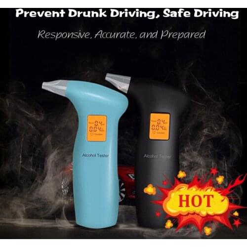 2019 New LCD Display Digital Alcohol Tester with 4pcs Mouthpieces Police Alert Breath Alcohol Tester Device Breathalyz Analyzer