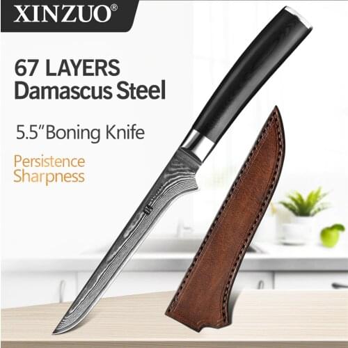 XINZUO 5.5''inch Boning Knife VG10 Core Damascus Stainless Steel Kitchen Knife Cooking Tools Fillet Fish Debon Knives G10 Handle