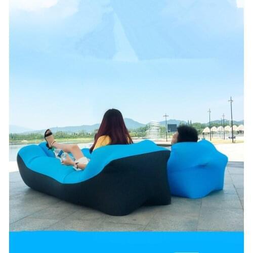 Lazy Pillow Waterproof Lazy Inflatable Sofa Portable outdoor beach air sofa bed Sleeping bag bed Oxford cloth 240*70cm