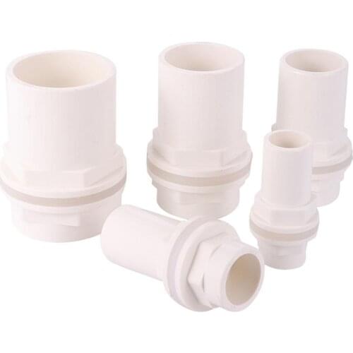 20/25/32/40/50mm Inside Diameter White PVC Straight Pipe Connector Irrigation Water Tank Aquarium Inlet Outlet Drainage Joints