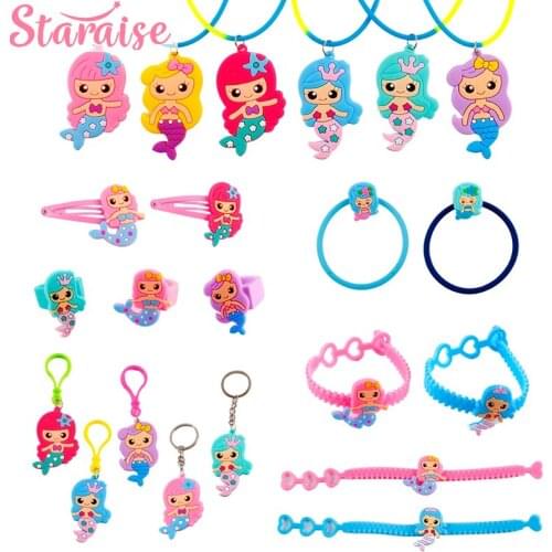 Staraise Mermaid Party Decor Bracelet Key Chain Happy Birthday Party Decoration Kids Birthday Party Gifts Baby Shower Toil