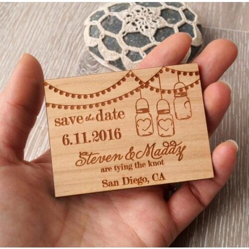 Wedding save the date magnets, wedding save the dates, mason jar design, wooden magnets, wedding magnets, rustic save the dates